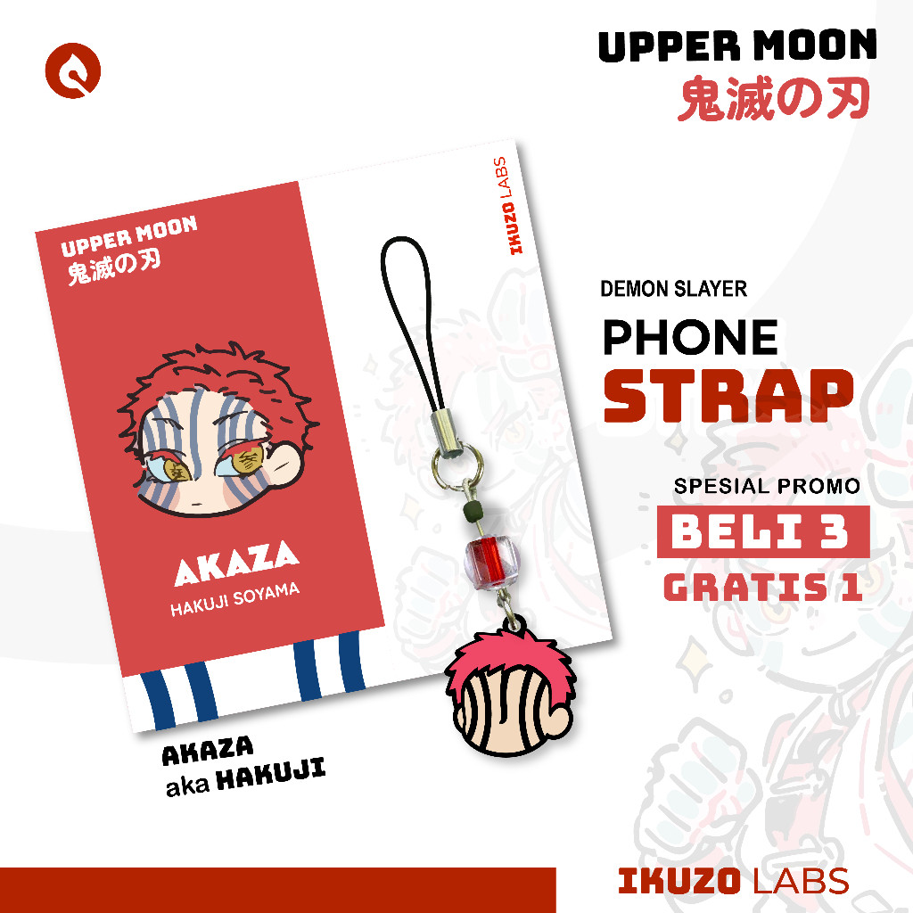 GANTUNGAN AKAZA HAKUJI DOMA KEYCHAIN DEMON SLAYER PHONESTRAP INFINITY CASTLE HP HANGER