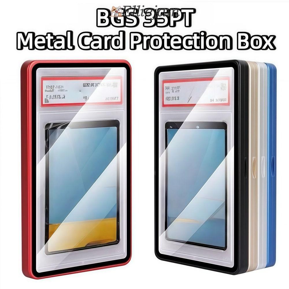 ELLIEJAM BGS 35PT Graded Card Protector, กรอบอลูมิเนียมโปร่งใสการ์ดป้องกัน, Power Guard ทนทานกระจกสองด้าน UV Protection Magnetic Card Display