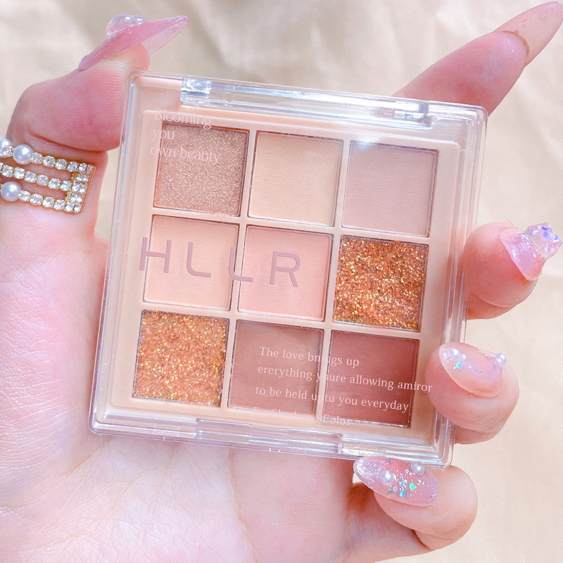 Helen Beauty Transparent Mashed Potato Eyeshadow Palette Earth Color Matte Nine Colours Sequin Eyesh
