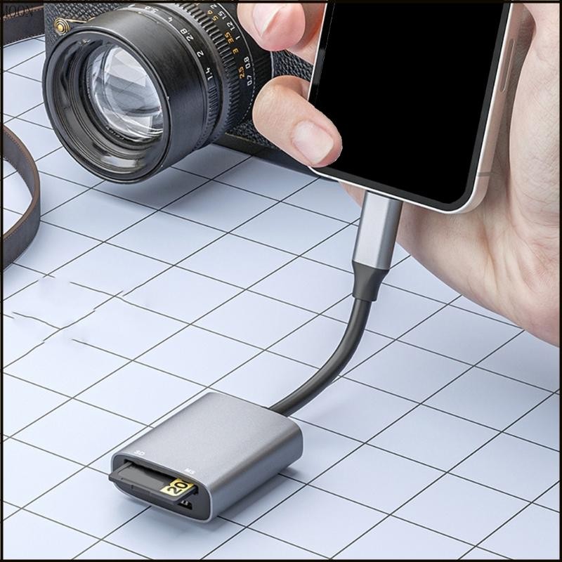 MOON USB C ถึง SD + MS Card Reader อะแดปเตอร์การ์ดหน่วยความจํา Fast Data Transfer USB C ถึง SD + MS 