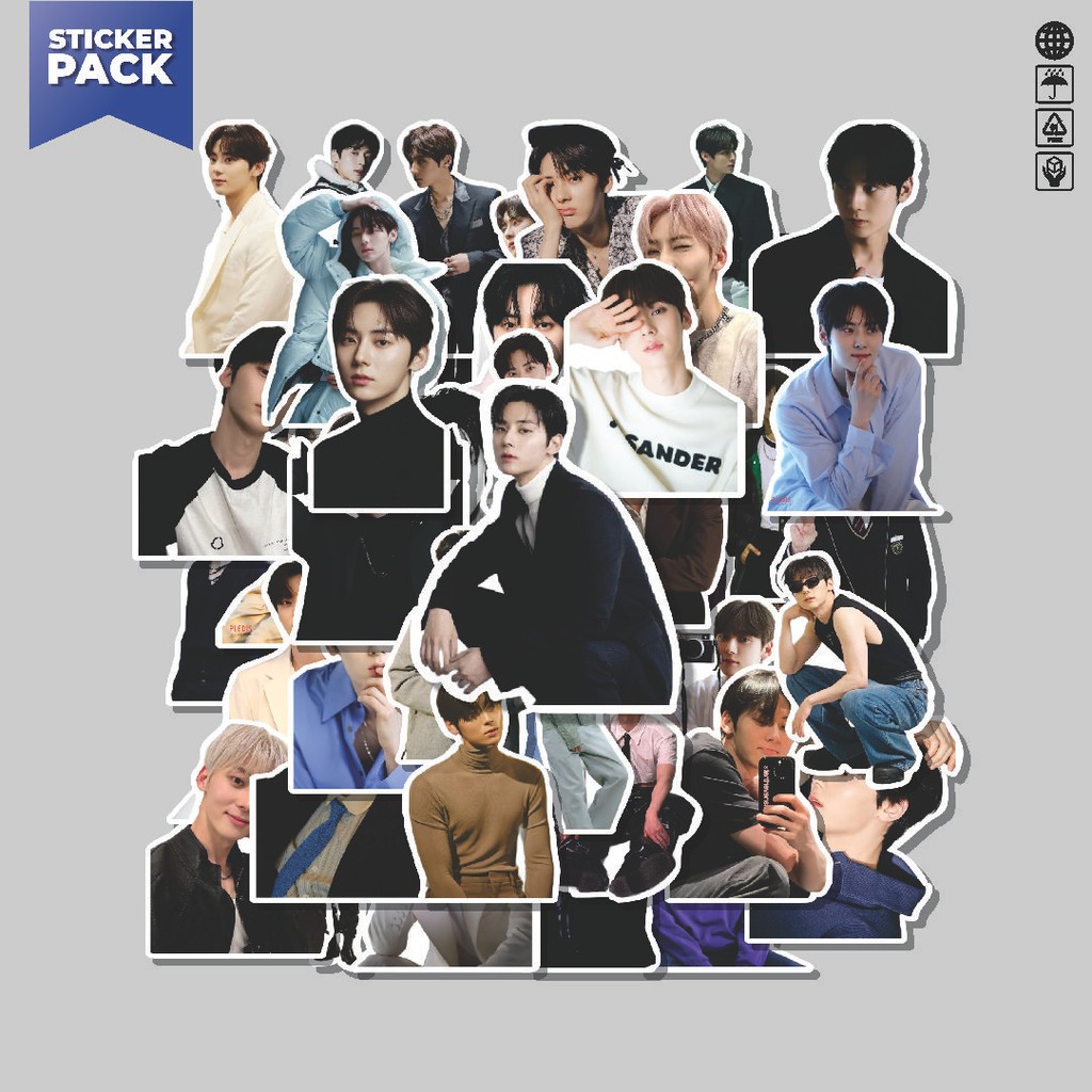 [100 ชิ้น] สติกเกอร์แพ็ค Hwang Minhyun ความงามไวนิลสติกเกอร์ตกแต่งกันน้ําแล็ปท็อปหนังสือ Journal กระ