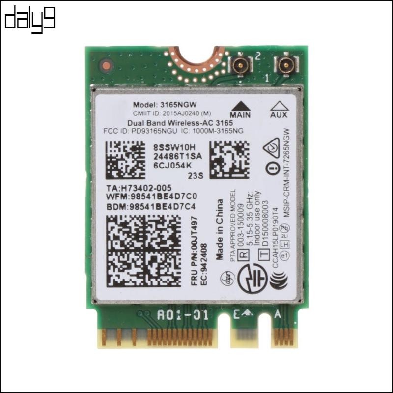 Dal 00JT497 Dual Band Wireless-AC 3165 BT4 0 2 4G 5G 433M NGFF 3165NGW การ์ดสําหรับ ThinkPad
