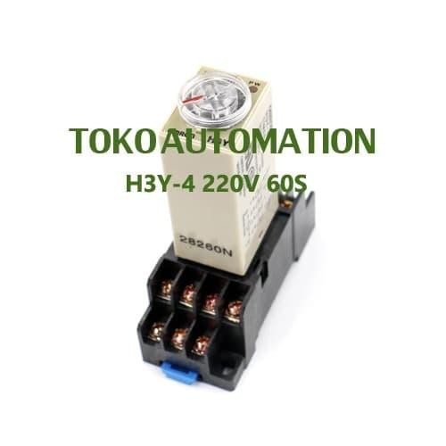 H3Y-4 AC220V 5A 60S รีเลย์จับเวลา H3Y4 H3Y 4 4PDT 14 PIN PN19 JIE27