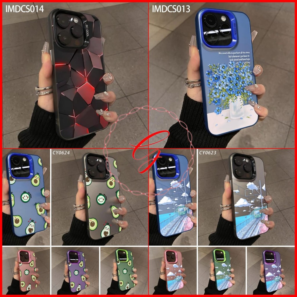 CASE HYBRID PLATE IMD HOLOGRAM MOTIF สําหรับ IPHONE 14 14 PLUS 14 PRO 14 PRO MAX 15 15 PRO 15 PLUS 1