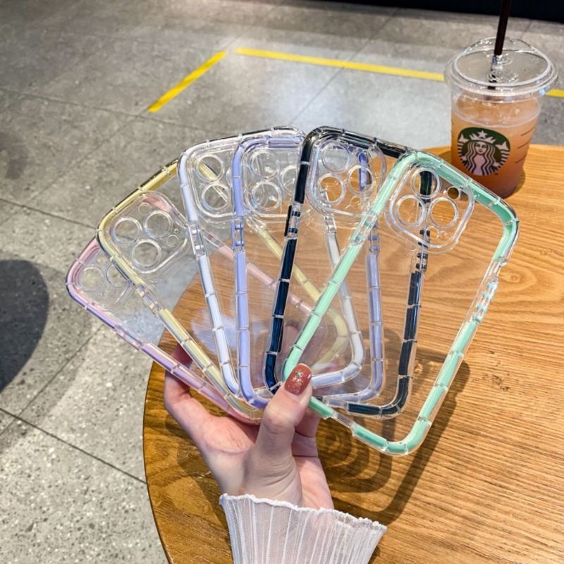 Supercase🧸I7plus i11 i12 i12pro i12promax i13 i13pro i13promax เคสเรืองแสง เคสใสขอบสี เรืองแสง เคสใส