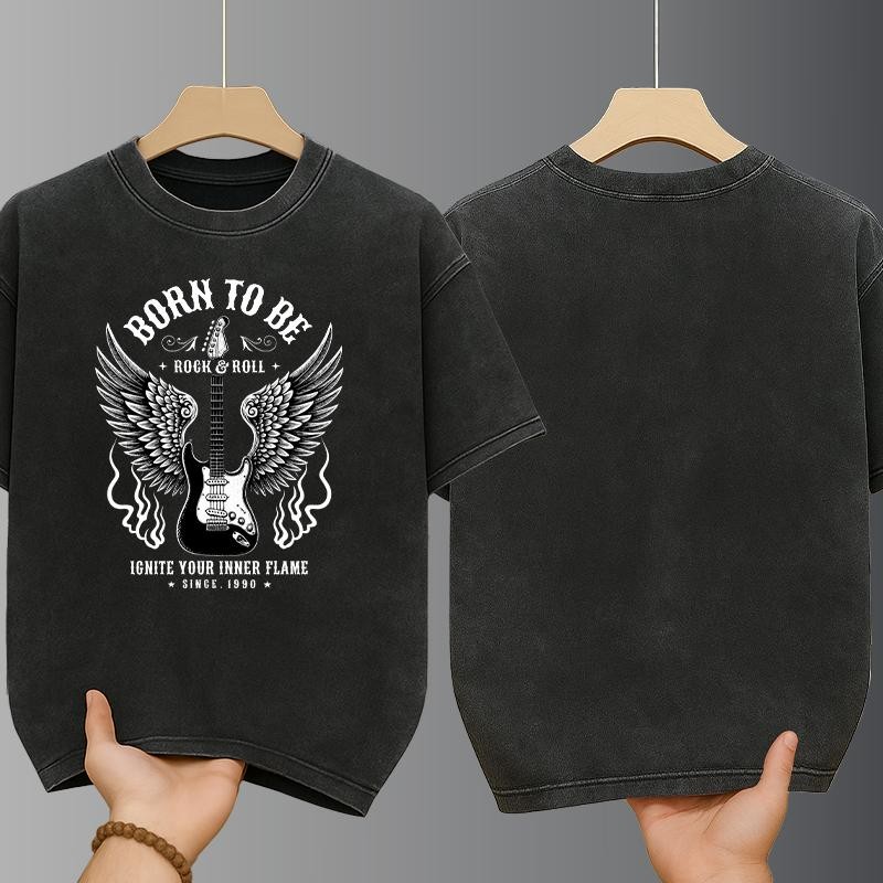 เสื้อยืดฟอกวินเทจเท่ๆ Oversizeผู้ชาย สกรีนด้านหน้า เสื้อฟอกสตรีทแฟชั่นเมริกันสุดฮิต ผ้าฝ้าย100% เสื้อวินเทจ โอเวอร์ไซส์