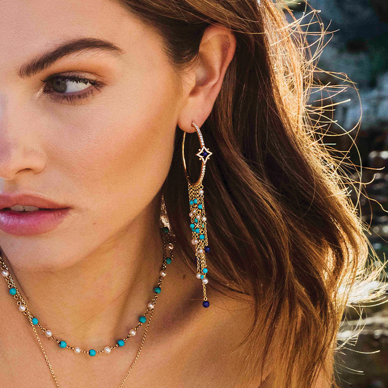 Apm Monaco ใหม่ พู่เรียบง่าย จี้แหวน ต่างหูเงิน ดั้งเดิม