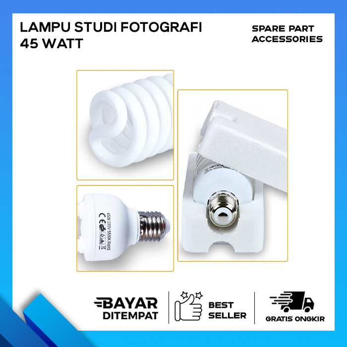 45 วัตต์ - 150 วัตต์ PHOTOGRAPHY STUDIO LIGHT SOFTBOX PHOTOGRAPHY BULB SUPER BRIGHT SPIRAL DAYLIGHT 