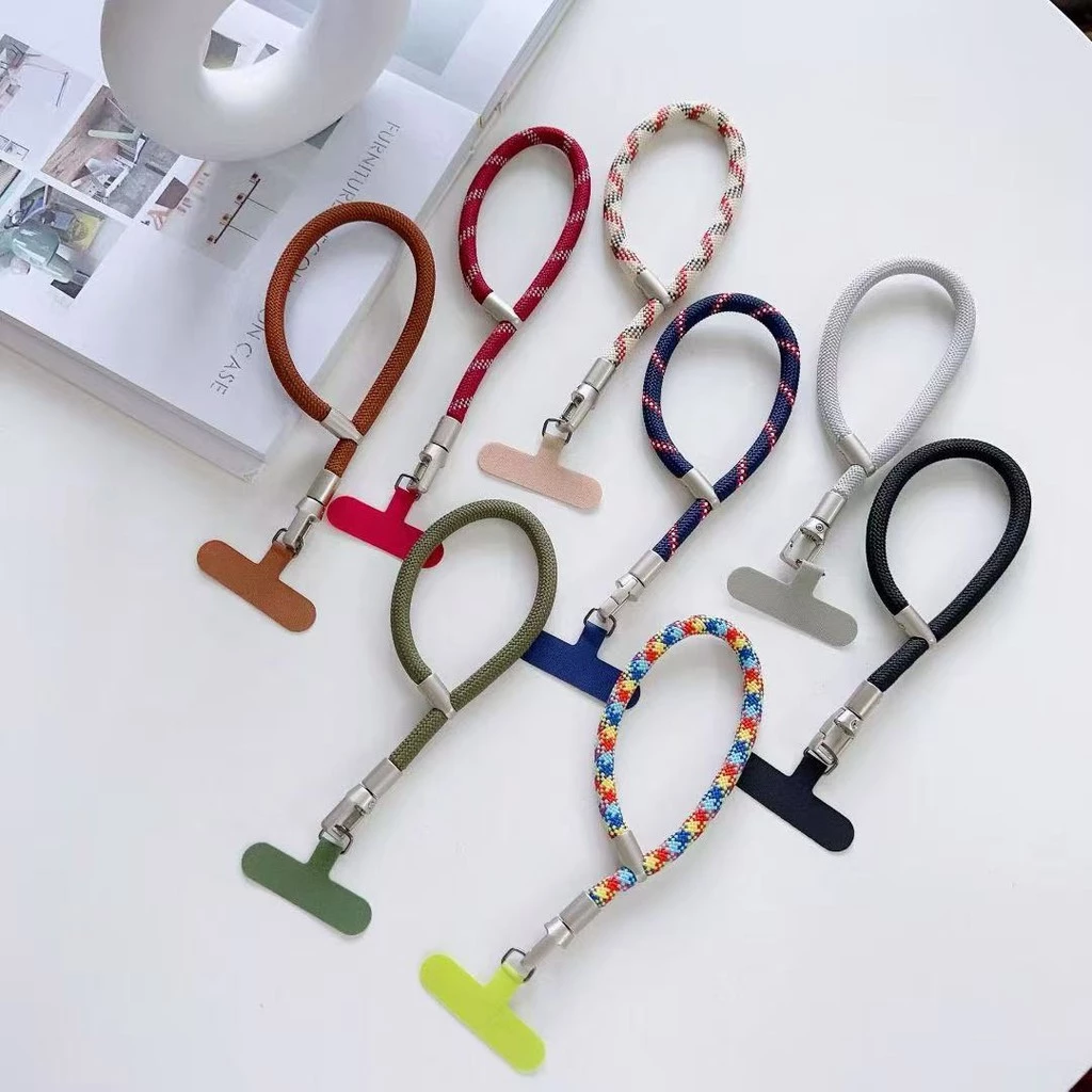 สายรัดข้อมือโทรศัพท์โดปามีนเชือกเล็กสั้น หลากสีแฟชั่น พวงกุญแจกันหาย ราคาถูก