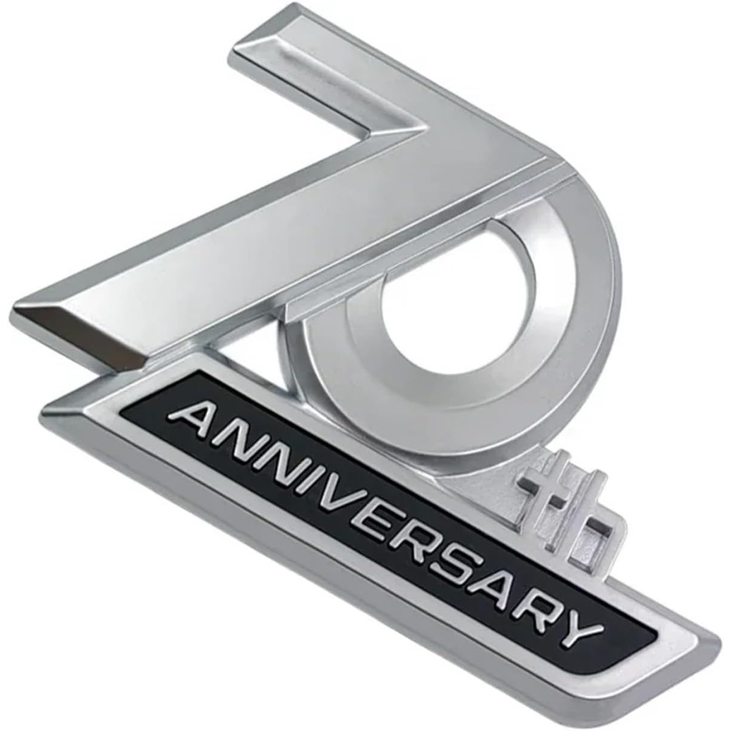 3D ABS 70th Anniversary โลโก้รถด้านข้าง Mudguard ด้านหลังป้ายสัญลักษณ์สติกเกอร์ Decals (Matt Silver2