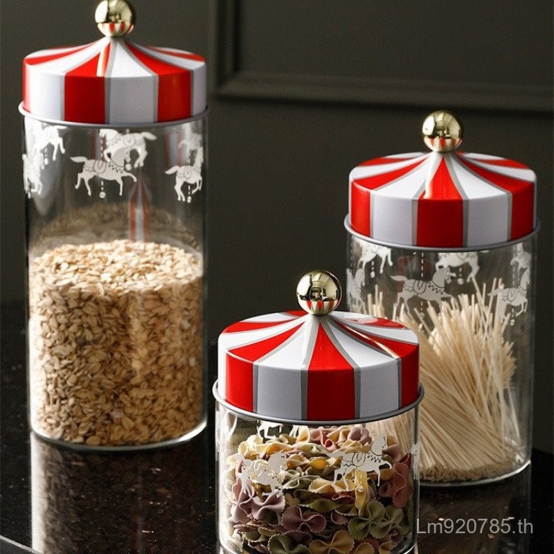 Tea Coffee Storage Bottle Jar Glass Storage โถปิดผนึก Multigrain Trojan Candy GC5O