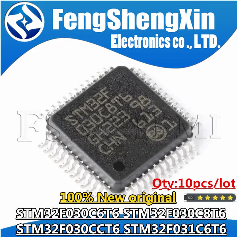 10 ชิ้น 100% ใหม่ STM32F030C6T6 STM32F030C8T6 STM32F030CCT6 STM32F031C6T6 QFP ชิป