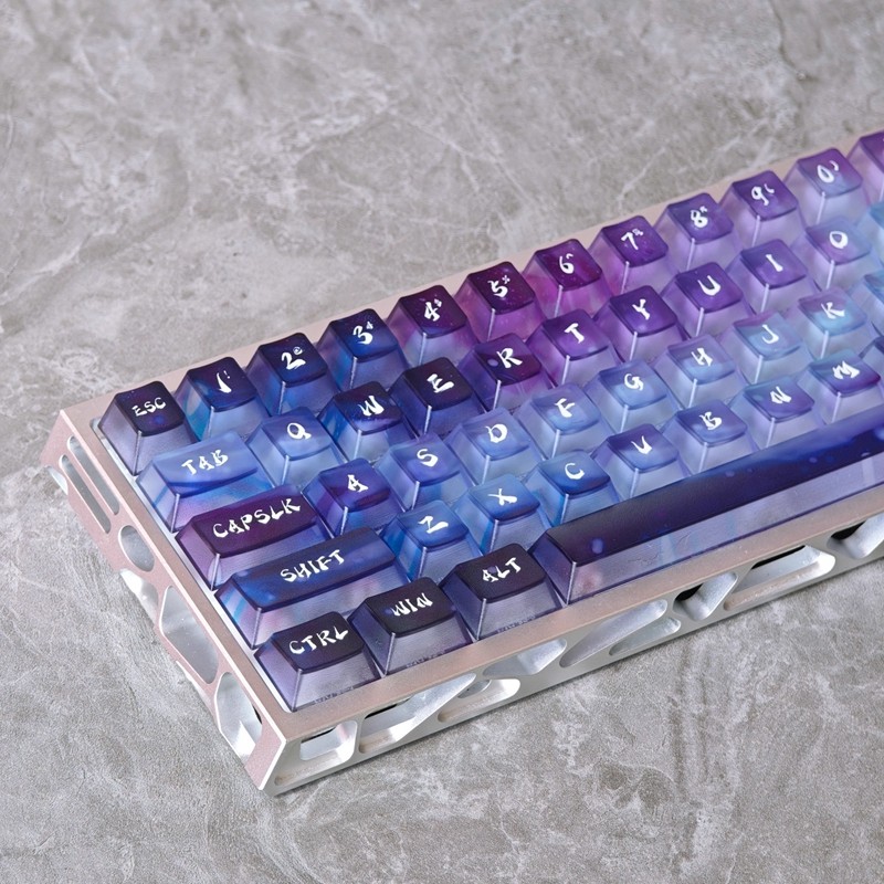 Keycap เฉพาะAurora Keycap Cherry Profile 115 คีย์ Shine ผ่านสําหรับ Cherry MX Switch คีย์บอร์ด RK61/