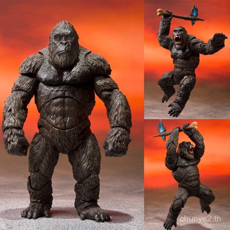 Godzilla Donkey Kong ของเล่นตกแต่งมือ Godzilla Skeleton Island Gorilla Model