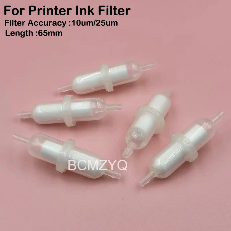 5PCS เครื่องพิมพ์อิงค์เจ็ท Micro Capsual Ink Filter F-1000 10um 25um 65 มม.ความยาวตัวทําละลายสําหรับ