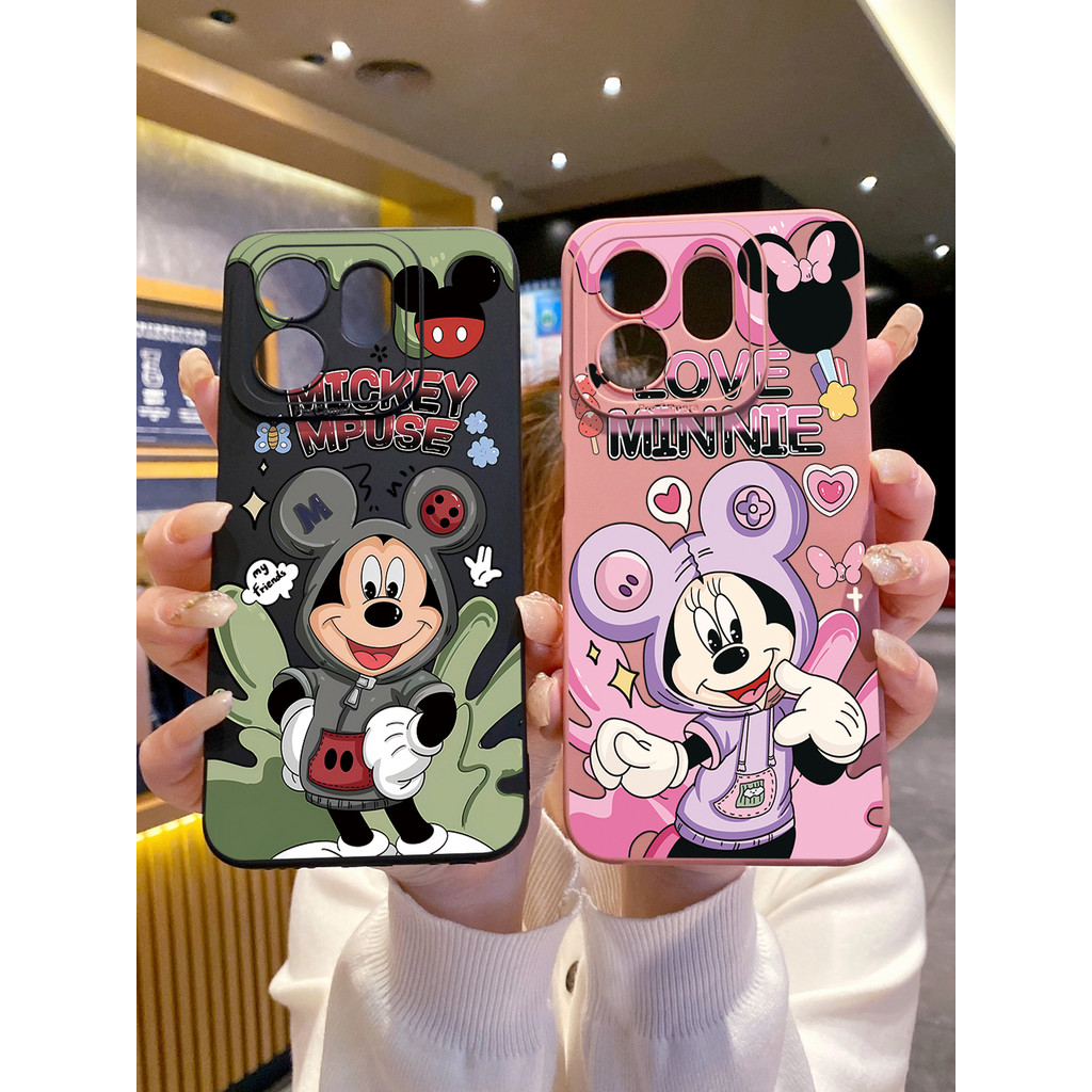 เข้ากันได้กับ iTel S25 Ultra A80 A70 Tecno Camon 40 Pro 4G น่ารัก Mickey Minnie Case TY Cover
