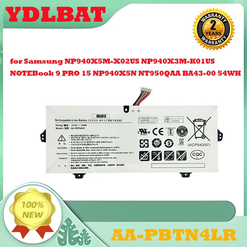 100% ใหม่ YDLBAT AA-PBTN4LR แบตเตอรี่แล็ปท็อปสําหรับ Samsung NP940X5M-X02US NP940X3M-K01US NOTEBook 