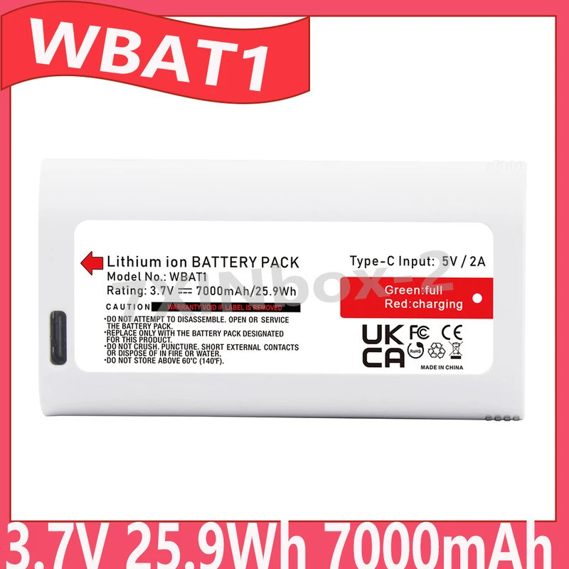 WBAT1 3.7V 25.9Wh 7000mAh เปลี่ยนแบตเตอรี่สําหรับกล้อง WYZE Cam Pro พร้อมสาย USB