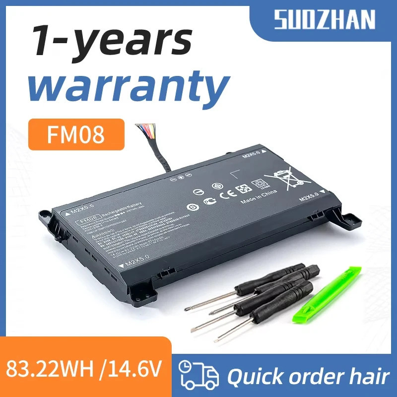 SUOZHAN FM08 12 Pin Connector แบตเตอรี่แล็ปท็อปสําหรับ LP Omen 17-AN014NG TPN-Q195 Series โน้ตบุ๊ค 9