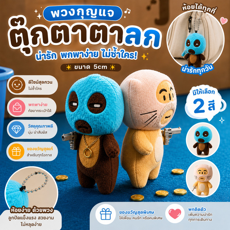 COD พวงกุญแจ Plush ตลก อีโม จี้พวงกุญแจการ์ตูนน่ารัก จี้กระเป๋าเป้สะพายหลัง ของขวัญวันเกิด