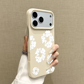 ดอกไม้พิมพ์เหมาะสําหรับ iPhone 12 ProMax เคสครึ่งฝาครอบ 16 Pro Max 14 11 Pro 15 Pro 17 13 XR 17 ProMax กันกระแทก Soft Scratch-Resistant Case