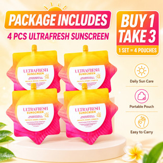 Ultrafresh Sunscreen SPF50 PA++++ 50ml Buy 1 Take 3 Daily UV Protection Gel Cream Pouch Set