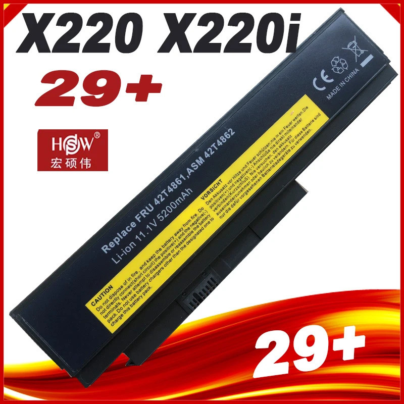 แบตเตอรี่ใหม่สําหรับ IBM LENOVO ThinkPad X220 X220I X220S Series 0A3281 42T4861 42T4862 0A36282 0A36