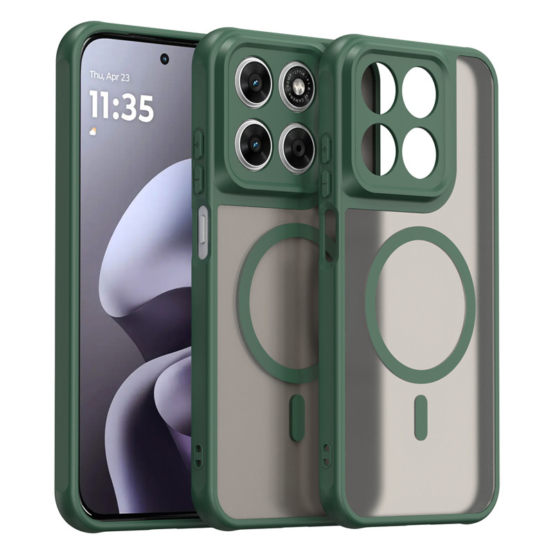 สําหรับ Motorola Moto G87 G77 G67 กรณี ELVEV แปรง Hard PC TPU Frosted โปร่งแสงดูดฝาครอบโทรศัพท์