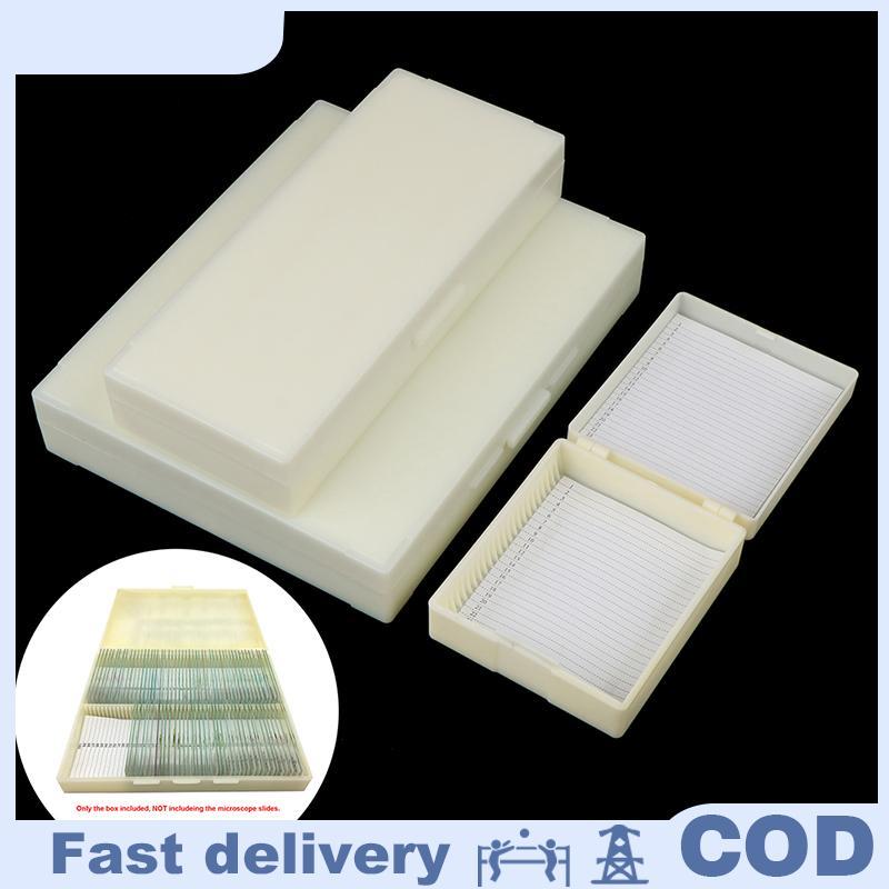 Gkzw】กล่องสไลด์แก้ว25/50/100ชิ้น, กล่องพลาสติกใส่กล้องจุลทรรศน์สำหรับทำสไลด์