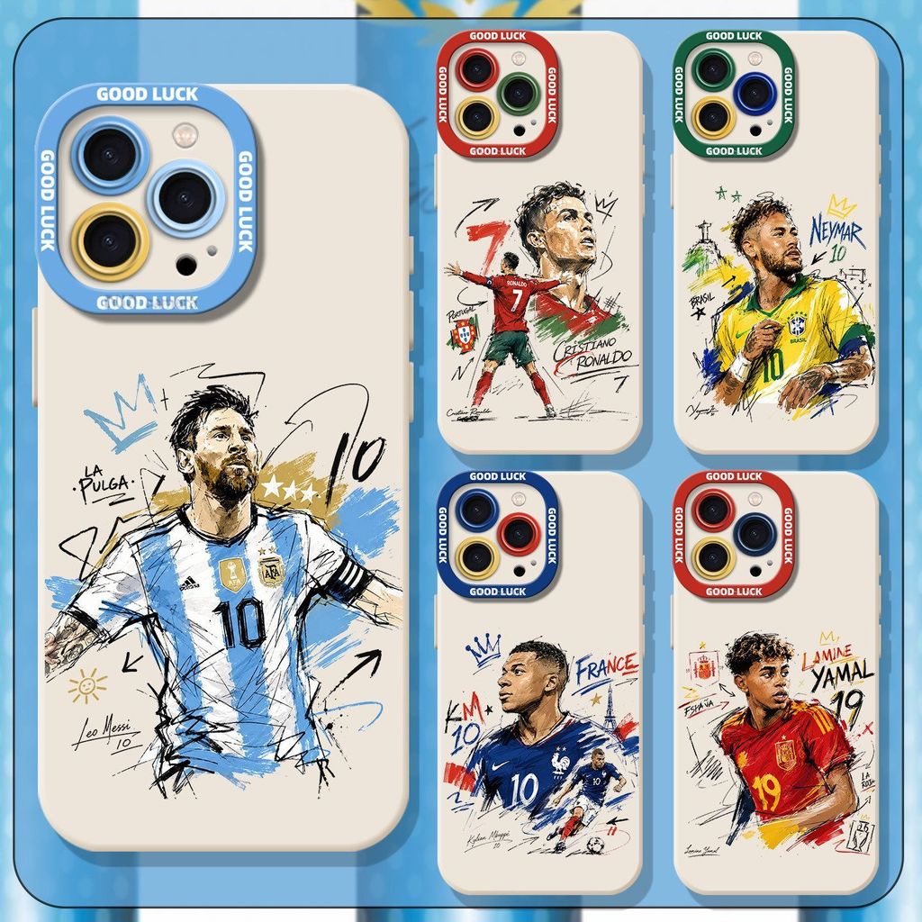 Apple 17 เคสโทรศัพท์ World Cup Star 15plus สินค้า 14pro Messi c Ronet Mar 12 Mubape 11