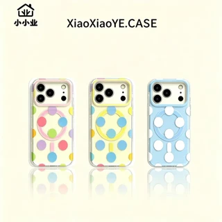 หรูหราสีม่วงสองชั้น IMD Polka Dot Magnetic Attraction เหมาะสําหรับ iPhone 17 Pro Max เคสโทรศัพท์ 16 15 14 PRO MAX ปลอกกันกระแทกเลนส์กล้องป้องกันอะคริลิคปกหลัง