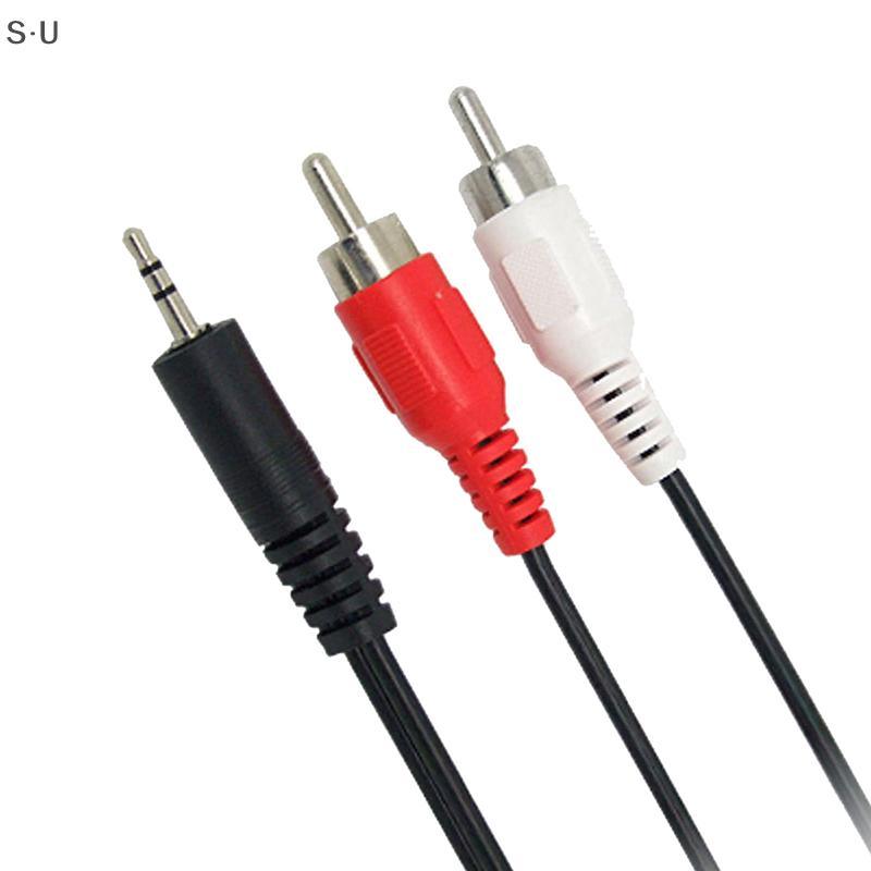 [S · U] 1.2เมตร3.9ฟุต3.5มิลลิเมตรแจ็คปลั๊ก2RCA ชายสายสัญญาณเสียงโทรศัพท์แยกเป็นลำโพง th