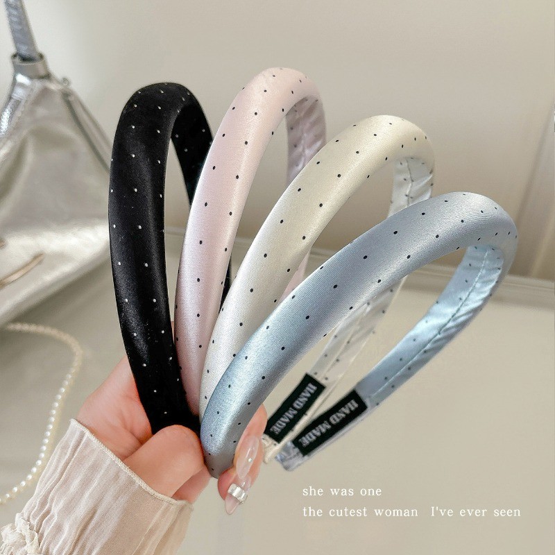 No-Slips Vintage Elegant French Elegant Satin Polka Dot รูปที่ 8