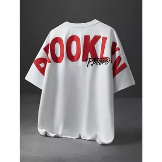 UT shop💥เสื้อยืดผ้าคอตตอน 100% “BROOKLYN” ทรง Oversize คอกลม แขนสั้น ผ้านุ่มสบาย ใส่ได้ทุกวัน ฤดูร้อน ไซส์ S-3XL