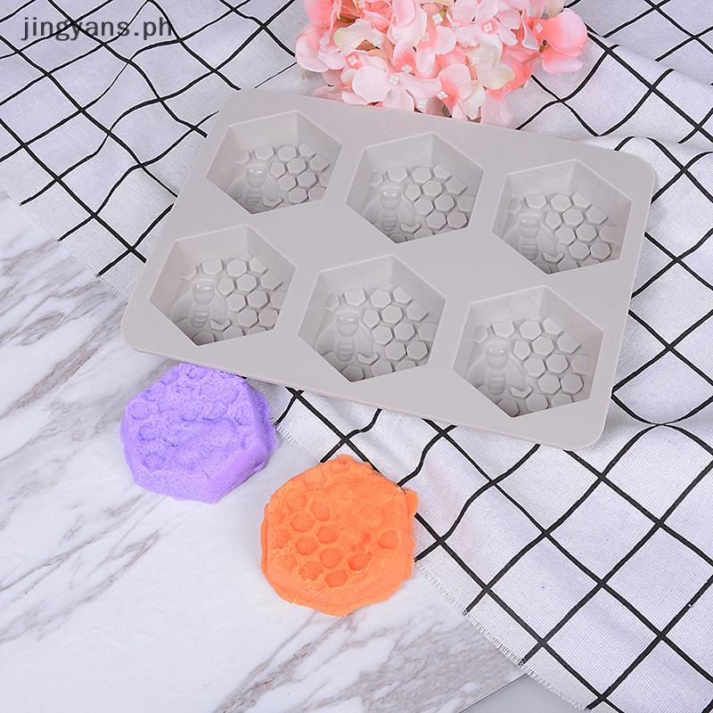 Jingyans 1 Pc 6 Cavity ซิลิโคน Bee Hive Decor สบู่ทํามือ Mould เรซิ่นแม่พิมพ์ PH