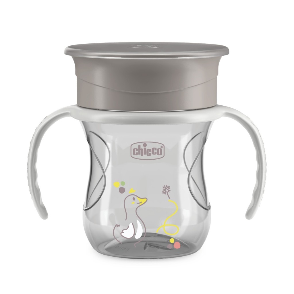 CHICCO PERFECT CUP PP 200ML.- GREY แก้วหัดดื่มสเตจที่ 4