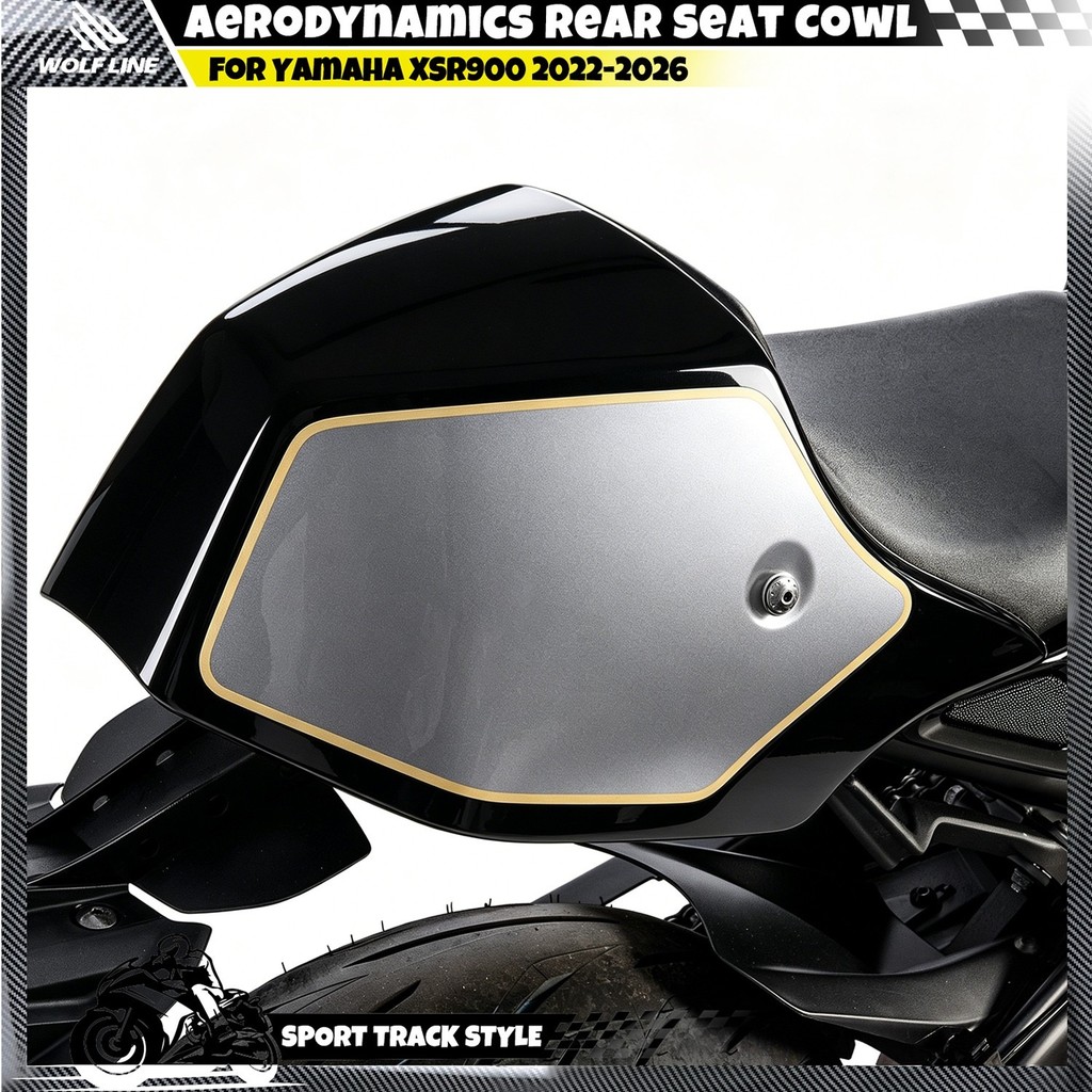 WOLFLINE เบาะนั่งผู้โดยสารด้านหลังสําหรับ Yamaha XSR900 2022-2026 ABS ฝาครอบสีดํา