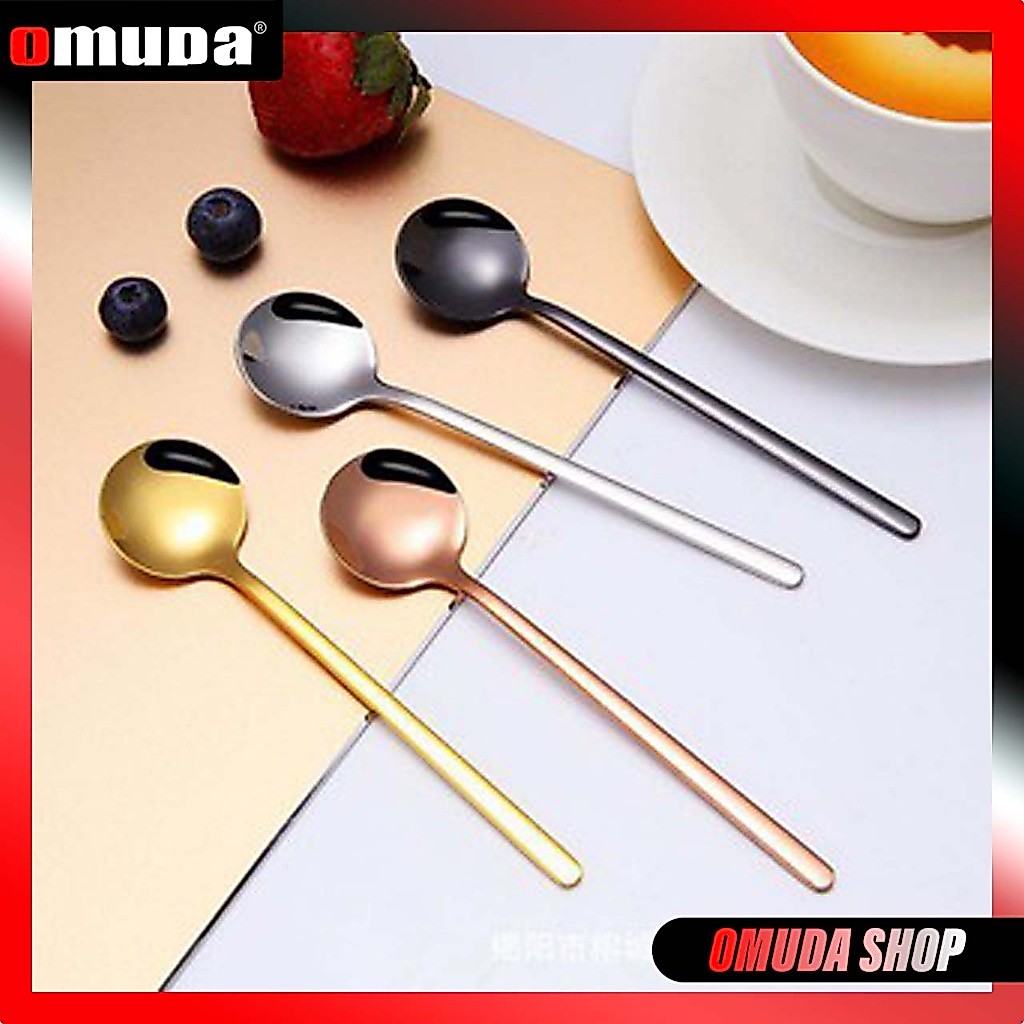 OMUDA_SHOP ช้อนสแตนเลส ช้อนขนม ช้อนกาแฟ มีให้เลือก 3 สี 15CM
