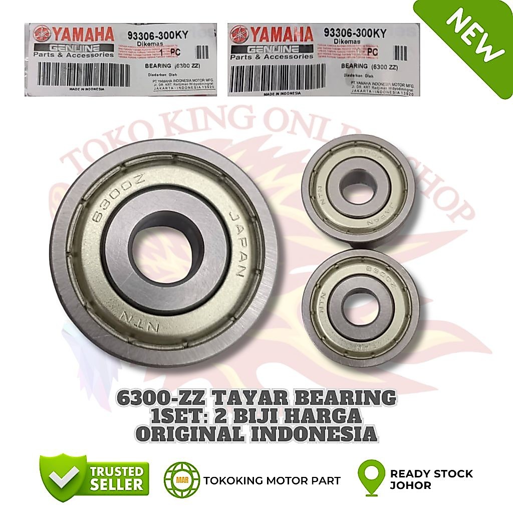 6300-6301 YAMAHA LC135 V1-V8/SRL 110 115 FI/125Z 125ZR Y125Z/Y110 SS1 SS2 BEARING DEPAN BELAKANG ชุด