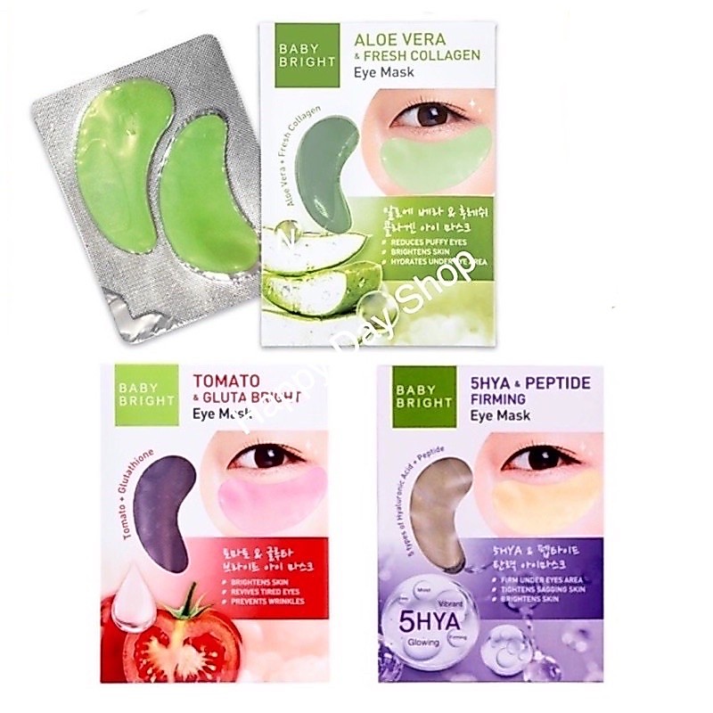 [ยกกล่อง 6 คู่ ส่งไว!]  Baby Bright เบบี้ ไบร์ท มาส์กดวงตา eye mask สุดฮิต มาส์กบำรุงลดรอยคล้ำใต้ตา 3 สูตร