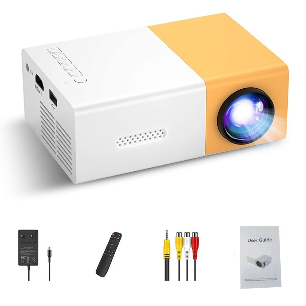 YG300 โปรเจคเตอร์ในครัวเรือนเด็กหน้าจอฉายห้องนอนฉายผนังสนับสนุน 4K HD มินิแบบพกพาโปรเจคเตอร์