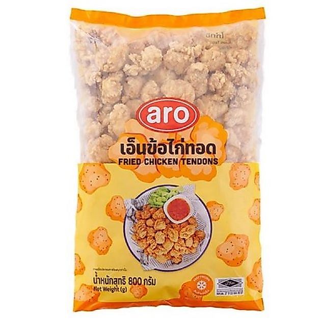 เอโร่ ARO เอ็นไก่ทอด เอ็นข้อไก่ทอดสำเร็จรูป อาหารว่างพร้อมทาน ขนาด 800กรัมต่อถุง