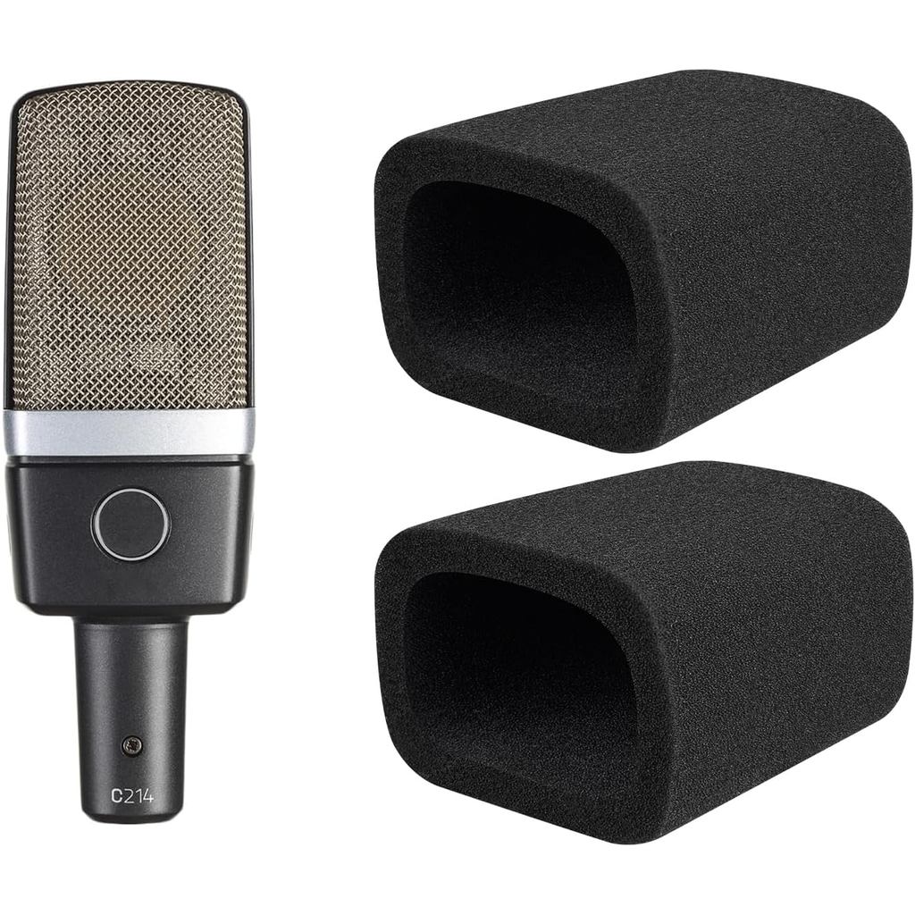 Pop Filter สําหรับ AKG C214 ขนาดใหญ่-Diaphragm คอนเดนเซอร์ (C214d1), ฝาครอบไมค์ป้องกันกระจกโฟม (C414