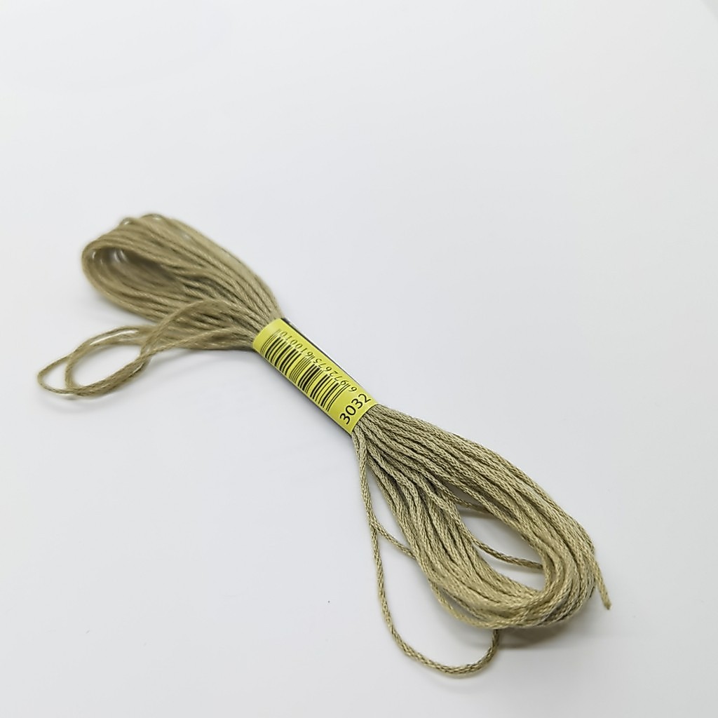 6 Skeins DMC 3032 3033 3041 3042 3045 ด้าย Cross Stitch พรีเมี่ยมสายรุ้งสีเย็บปักถักร้อยไหมขัดฟัน