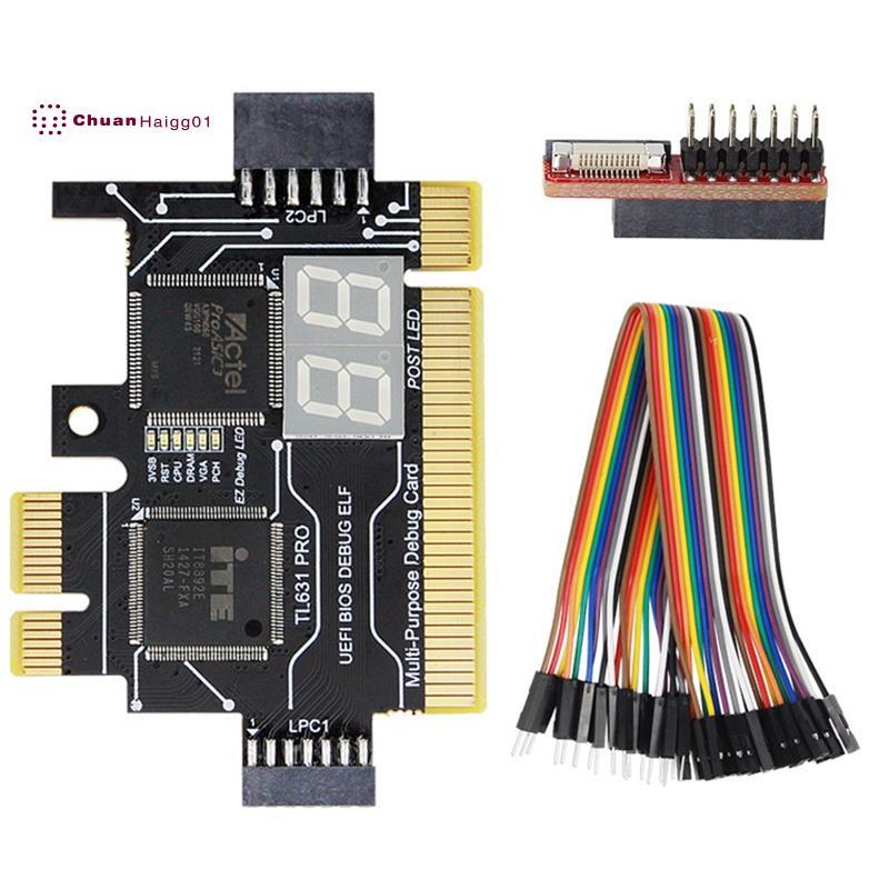 TL631 PRO PCI Diagnose การ์ดอุปกรณ์เสริม PC PCI-E สําหรับ MINI LPC เมนบอร์ดวิเคราะห์เครื่องทดสอบ Deb