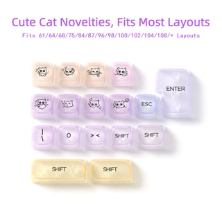 หลายรูปแบบโปร่งใส Keycaps MOA โปรไฟล์ Keycaps คีย์บอร์ดแบบกลไก Gradient Keycap RGB Backlit PC Key Caps สําหรับคีย์บอร์ดแบบกลไกของขวัญ