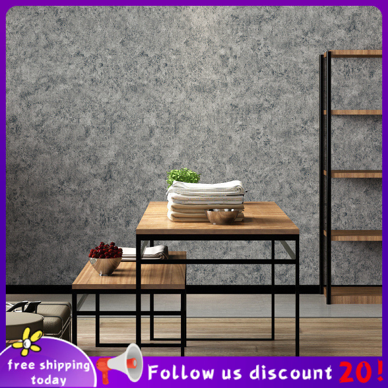 Self-adhesive wallpaper in gray industrial style Micro-cement texture Waterproof and wear-resistant 