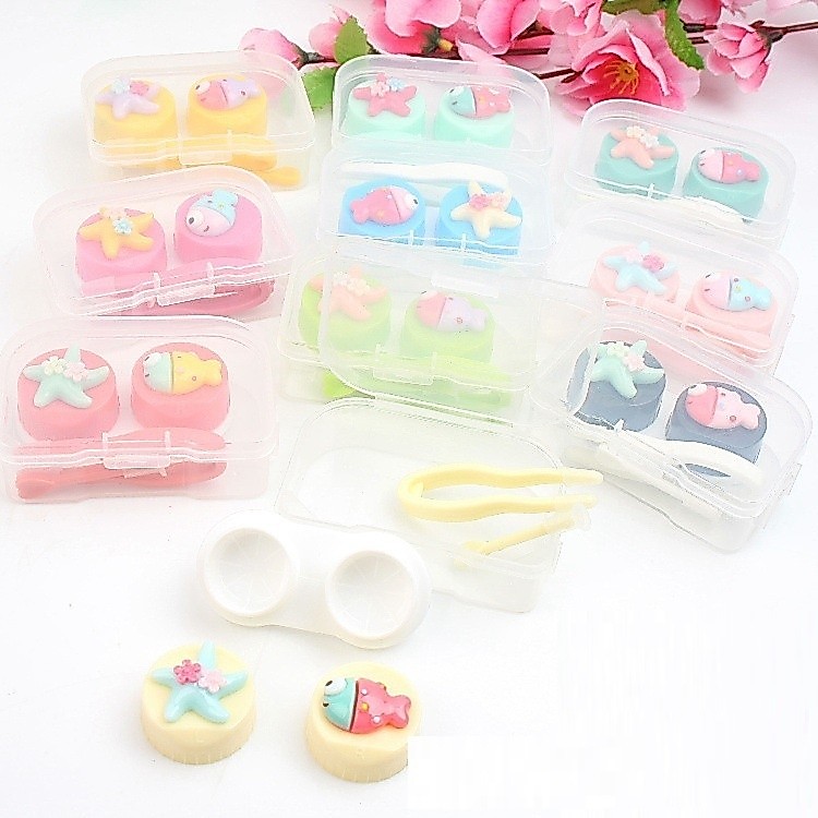 ตลับคอนแทคเลนส์ Set 4 in 1 ตลับเซต ปลา ดาว ตลับ มินิ น่ารัก คละสี