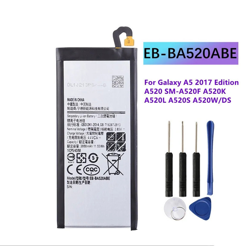 EB-BA520ABE แบตเตอรี่ 3000mAh สําหรับ Galaxy A5 2017 Edition A520 SM-A520F A520K A520L A520S A520W/D