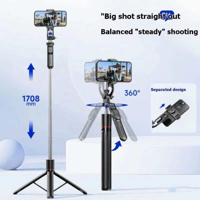 Telescopic Selfie Stick เสาบลูทูธ 6 ส่วนพร้อมไฟเติม Anti Shake thumbnail 3